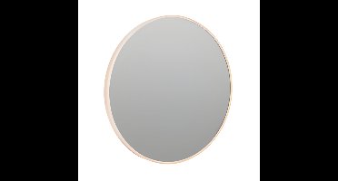 H&S Collection Spiegel / Wandspiegel - rond - aluminium - naturel - 50 cm