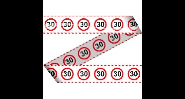 Markeerlint/afzetlint 30 jaar - verjaardag versiering met stop bord - 15 meter