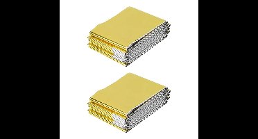 Nooddeken/reddingsdeken/isolatiedeken - 2x- 160 x 210 cm - goud - warmtedeken