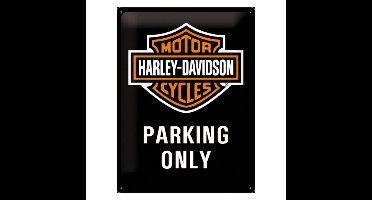 Nostalgic Art wandbord/muurplaatje - metaal - Harley Davidson Parking Only - 30 x 40 cm - Mancave