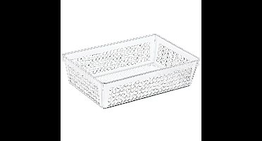 Organizer/opbergmandje - kunststof - transparant - 2.3L - 23 x 15 x 6 cm