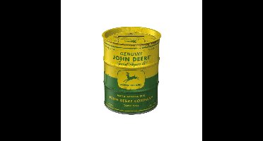 Spaarpot blik John Deere thema - tractor merk - 10 x 13 cm - hersluitbaar - mannen/heren cadeau