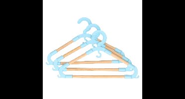 Storage Solutions kledinghangers voor kinderen - set van 3x - kunststof/hout - blauw