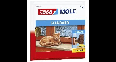 Tesa tochtstrip - small - bruin - 6 mtr x 15 mm - zelfklevend - huis isolatie - tochtstrook