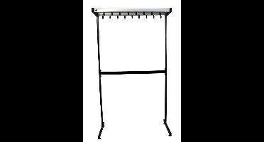 Basic Pro-line vrijstaand garderoberek 19 haken enkelzijdig - grijs/zwart