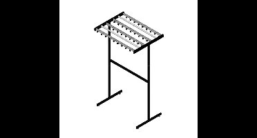 Basic Pro-line vrijstaand garderoberek 38 haken dubbelzijdig- grijs/zwart