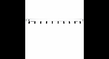 Basic Pro-line wandkapstok met 10 haken - grijs/zwart