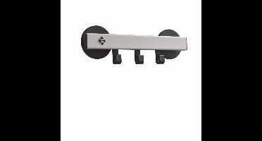 Basic Pro-line magnetische wandkapstok 3 haken - grijs/zwart