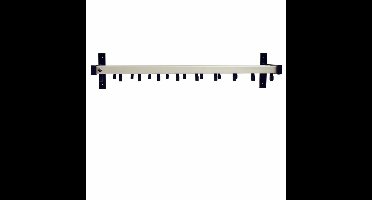 Basic Pro-line wandgarderobe met 19 haken - grijs/zwart