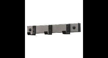 Basic HIQ wandkapstok met 3 haken - grijs/zwart