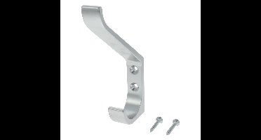 Basic Kapstokhaak gebogen - aluminium