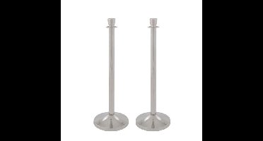 Basic afzetpalen op verzwaarde voet set 2 stuks - chroom