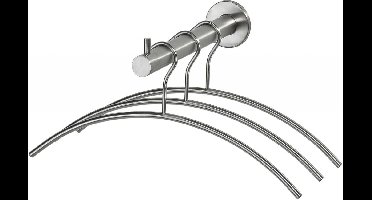 Intersteel Garderobesteun met 3 kledinghangers - RVS