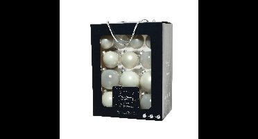 26x stuks glazen kerstballen wit 5, 6 en 7 cm mat/glans