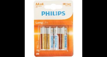 4x Philips AA batterijen