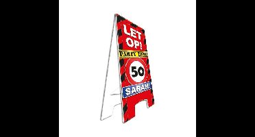 50 jaar Sarah leeftijd versiering Waarschuwingsbord - 58 cm - stopbord - feestartikelen