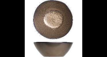 6x Luxe koper kleur serveerschaaltjes van aardewerk 15 cm