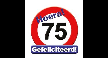 75 jaar verjaardag stopbord - Dia 50 cm - Leeftijd feestartikelen - verkeersbord - Karton