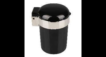 All Ride Auto asbak met LED licht - kunststof - zwart - 7 x12 cm - met deksel - op 1 batterij