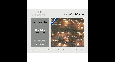 Anna's Collection Cascade draadverlichting - zilver - 200 cm - 160 lampjes - kerstverlichting