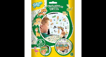 Auto raamstickers - 55 stuks - jungle/wildlife thema - voor kinderen