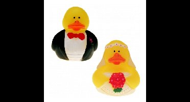 Bad speelgoed eend bruid en bruidegom