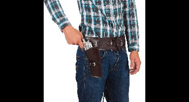 Boland Cowboys riem -met holster - bruin - 110cm - Wild west Sheriff