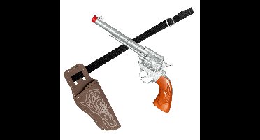 Boland Verkleed cowboy holster met een revolver/pistool - volwassenen - western accessoires