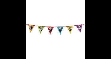 Boland Vlaggenlijn 3 jaar - multicolor - glitters - 8 meter - kunststof - vlaggetjes