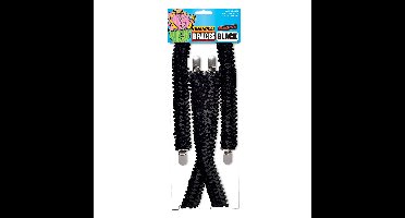 Bretels - zwart glitter - unisex/volwassenen - Carnaval verkleed accessoires