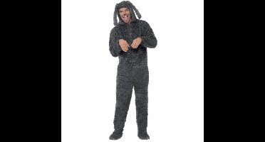 Carnaval verkleedkleding dierenpak - Hond - grijs - volwassenen - jumpsuit