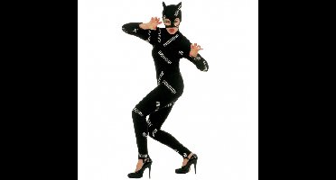 Catgirl / Catwoman verkleed kostuum - dames - zwart - ninja kat