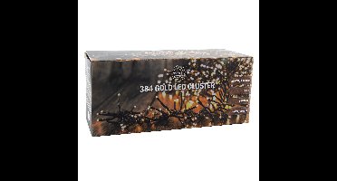 Clusterverlichting - 384 led lampjes - goud - 240 cm - lichtsnoer - kerstverlichting