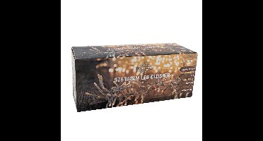 Clusterverlichting transparant snoer buiten 576 lampjes 350 cm inclusief timer en dimmer