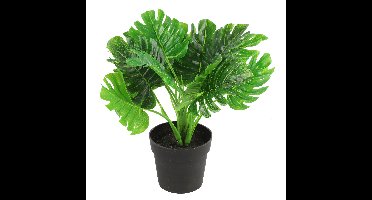 Countryfield Kunstplant Monstera in bloempot - Groen - 15 x 28 cm