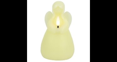 Countryfield LED kaars engel - creme wit - H14,5 cm - wax kaars op batterijen - kerst thema