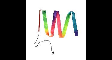 Danslint - gymnastiek lint - regenboog - textiel/kunststof - 124 cm