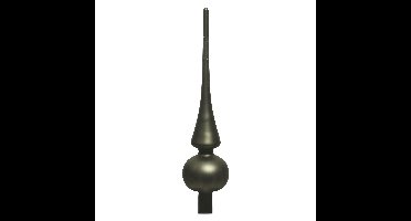 Decoris Kerst piek - mos groen - 26 cm - glas - mat - kerstboompiek