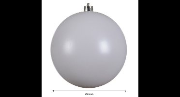 Decoris Kerstbal - wit - groot - 20 cm - kunststof - mat