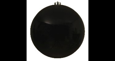 Decoris Kerstbal - zwart - groot - 20 cm - kunststof - glans