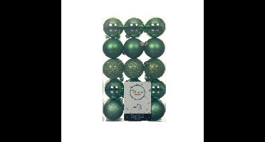 Decoris kerstballen - 30x st - groen - D6 cm - kunststof - kerstversiering