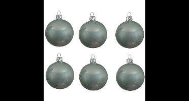 Decoris kerstballen - 6x st - mintgroen - D8 cm - glas - kerstversiering