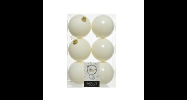 Decoris Kerstballen - 6x st - wol wit - 8 cm - kunststof - kerstversiering