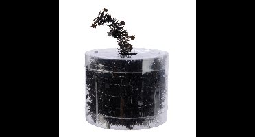 Decoris kerstslinger - dun - zwart - sterren - 700 x 3 cm - kerstversiering