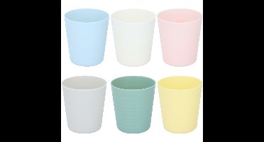 Drinkbekers - 6x - gekleurd - kunststof - 230 ml - herbruikbaar