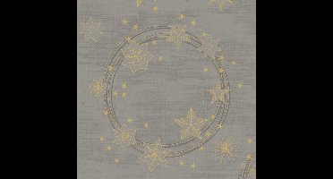 Duni Kerst thema servetten - 12x - 40 x 40 cm - papier - grijs met gouden sterren