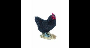 Esschert Design tuin dieren beeld - Kip - zwart - 20 cm - polystone - boerderij thema