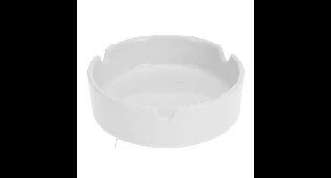 Excellent Houseware Asbak - wit - porselein - 10 cm - Binnen/buiten gebruik