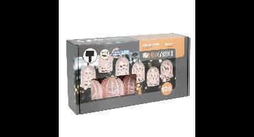 Feestverlichting lichtsnoer - roze - 10 LED lampen - warm wit - 270 cm - Solar