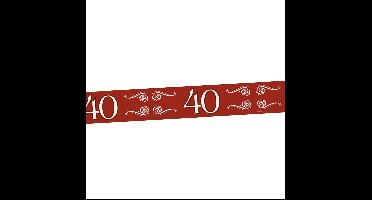 Folat Verjaardag/jubileum markeerlint - 40 jaar - 15 meter - rood - afzetlint